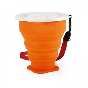 Viaggia Coffee Camping in acciaio inossidabile silicone pieghevole tazza silicone pieghevole tazza da campeggio con coperchi per bere tazza per escursioni all\'aperto