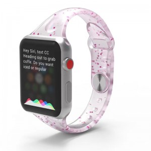 Banda di orologio da orologio in silicone in silicone in silicone glitter